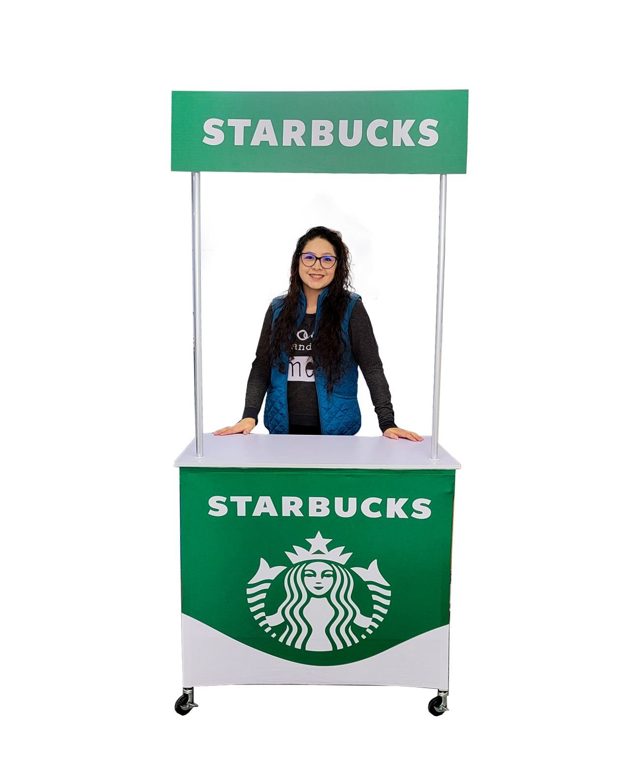 Counter Stand Metálica con Ruedas