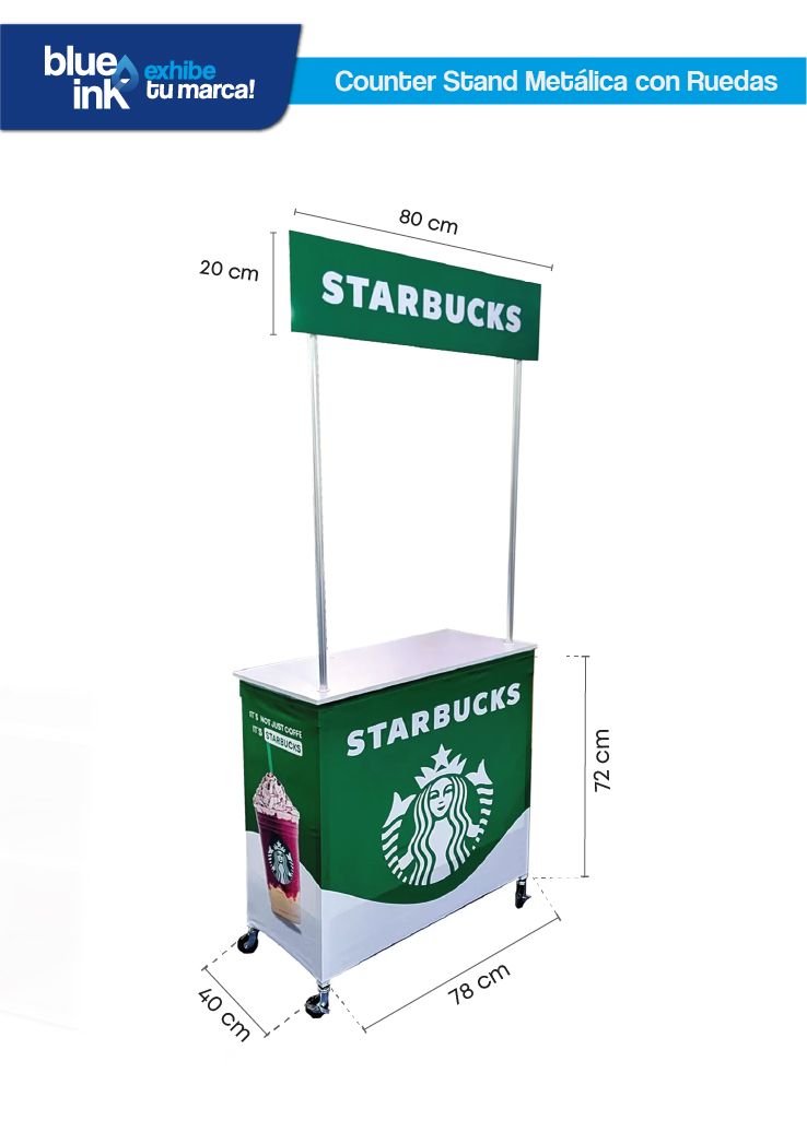 Counter Stand Metálica con Ruedas - Imagen 4