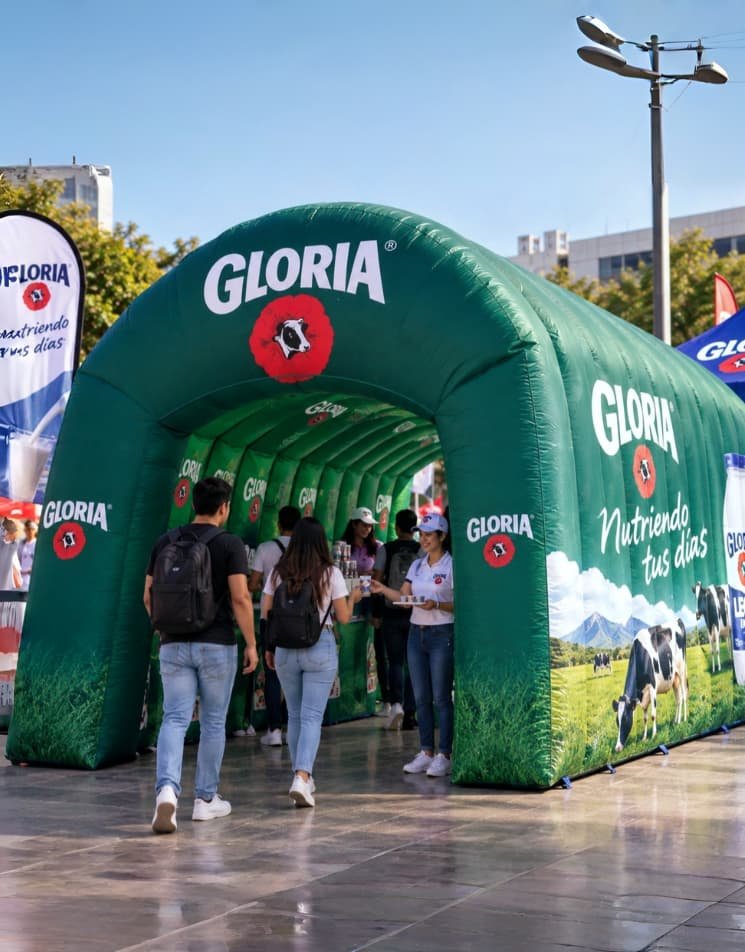 túnel inflable publicitario beneficios tela